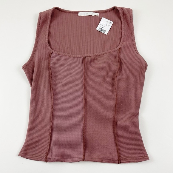 Lush Blouse Womens Size Small Red Bean Seamed Sleeveless Tank Top NWT - Picture 1 of 7